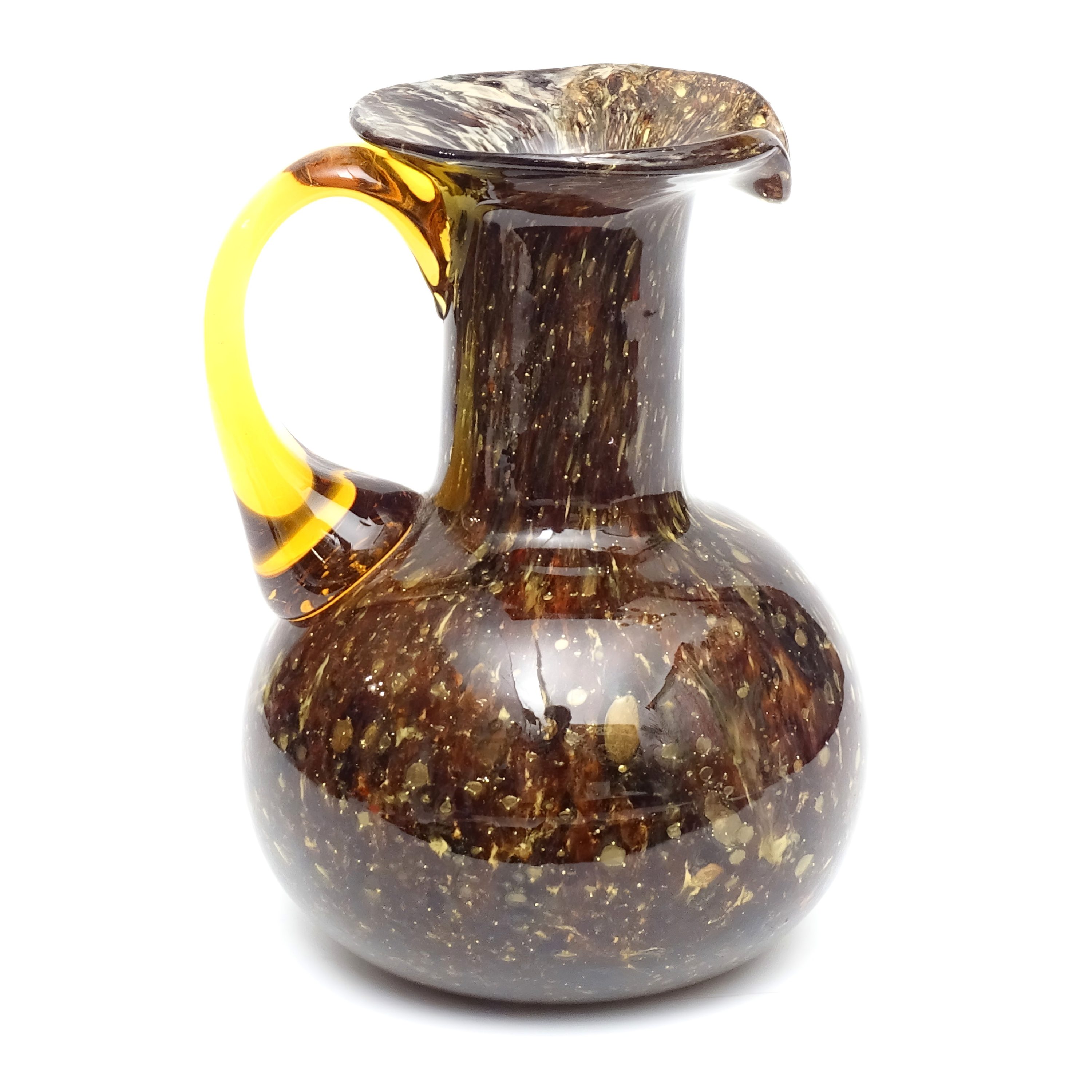 Murano-Vase, Vintage Gelbe Murano-Glas-Vase, Feine Glas-Amphore, Italien